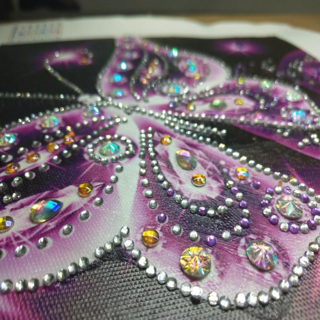 Diamond Painting Partial Special Drill DIY Sparkle Butterfly Picture Pink