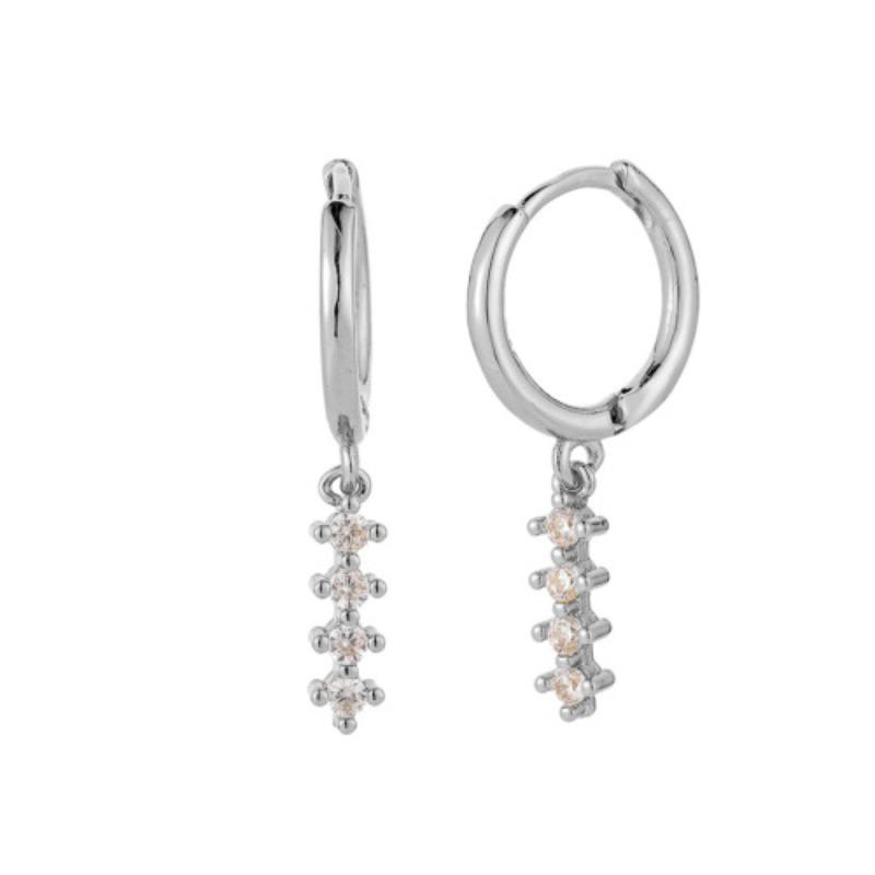 

Round Zirconia, A Row of Stud Earrings, A Fresh and Cute Style Ear Pin, A Female Cross-shaped Personalized and Versatile Ear Ornament Champagne zircon білий/золотистий