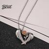 Three-dimensional Carved Rose Necklace Valentine Day 3D Heart Pendant Adjustable