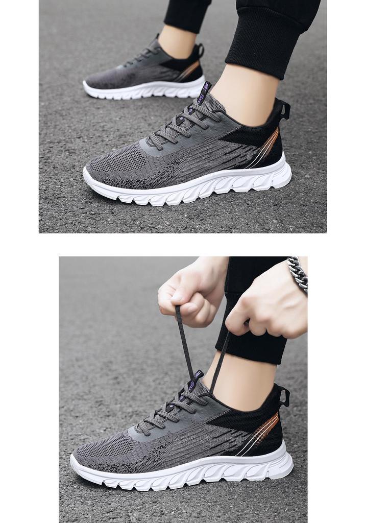 Jin Shi Yuan | Men's Flyknit Running Shoes - Large Size, Breathable, Lightweight, Comfortable Loafers