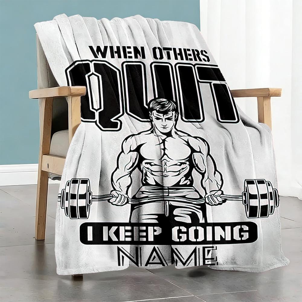 Exercise Personalized Text Blanket Multi-purpose Personalized Blanket Ultra-Soft Suitable for Livingroom Sofa Seaside Home Decor for All Occasions
