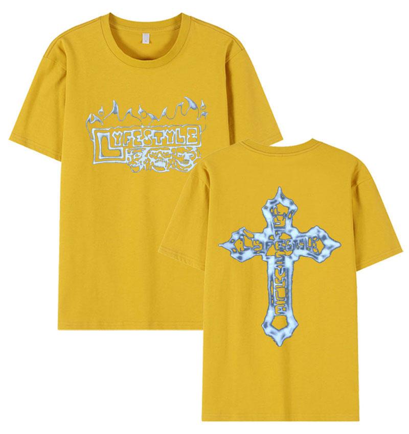 Rapper Yeat Lyfestyle Grafická trička s kostrou Pánské hip hopové gotické tričko s krátkým rukávem Retro nadrozměrná bavlněná trička Streetwear