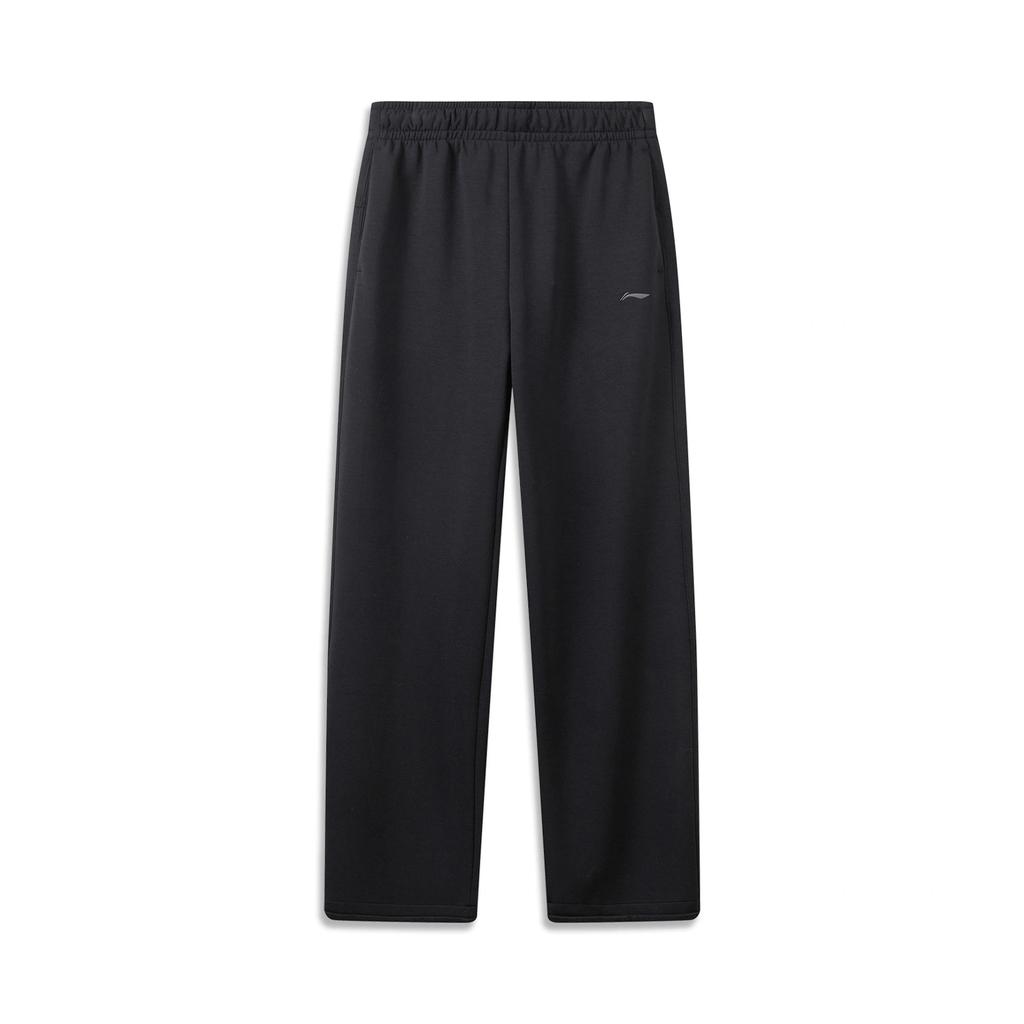 Li-Ning Fitness Series Straight-Leg Lace-Up Solid Color Wide-Leg Sweatpants Knitted Sports Pants Women Bottoms AKLW352-2