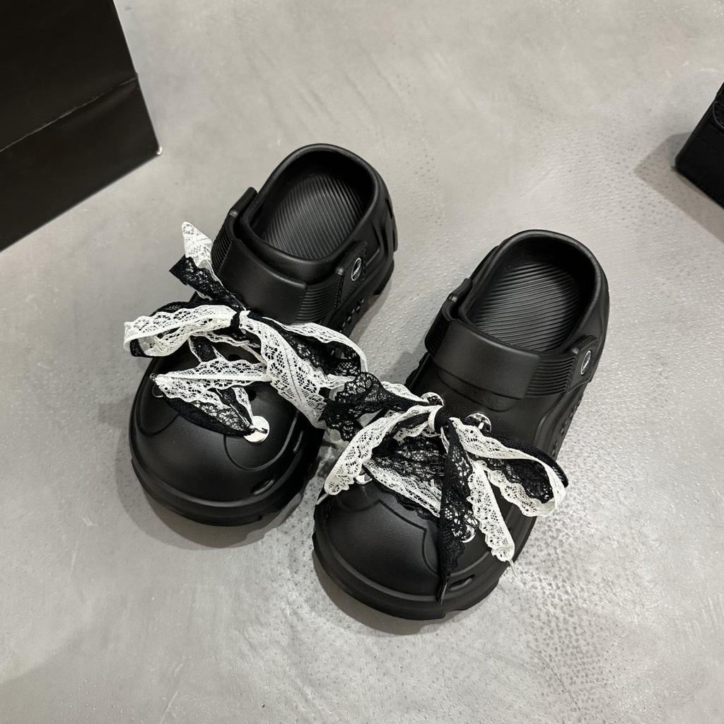 Fashion sandals strap design bag head half slippers popular thick-soled hole shoes women's outer wear ins tide 2025 new models