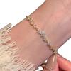 French Dream Flower Garden Zirconia Bracelet - Versatile Sparkly Beaded Accessory for Women & Girls