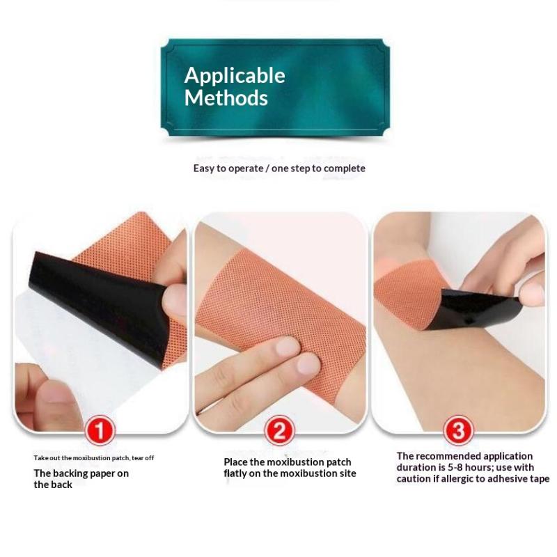 100Pcs Non Irritating Wormwood Moxibustion Stickers Warm Moxa Patches for Neck Shoulder Sleeping Ache Relief