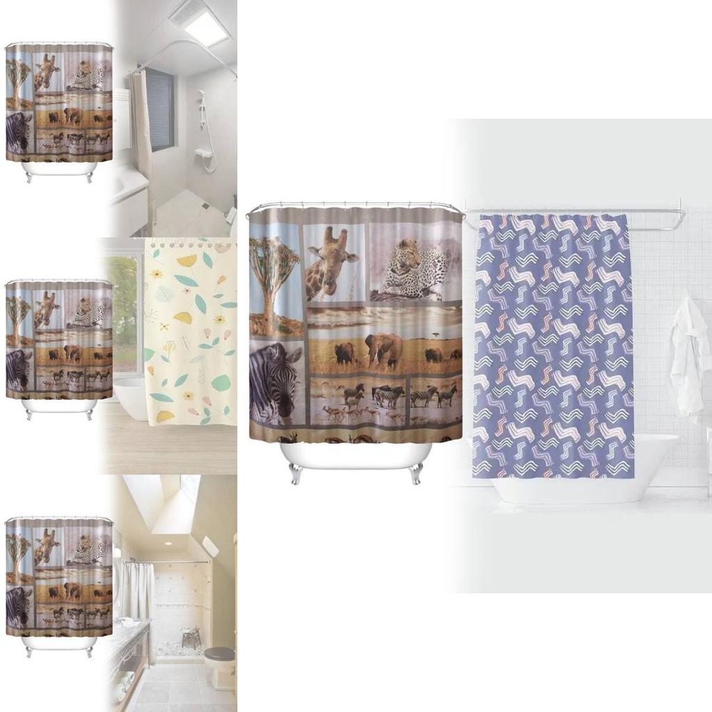 Peva Sprchový závěs Zvířecí vzor Vodotěsný Dělič do koupelny Pro domácí dekoraci