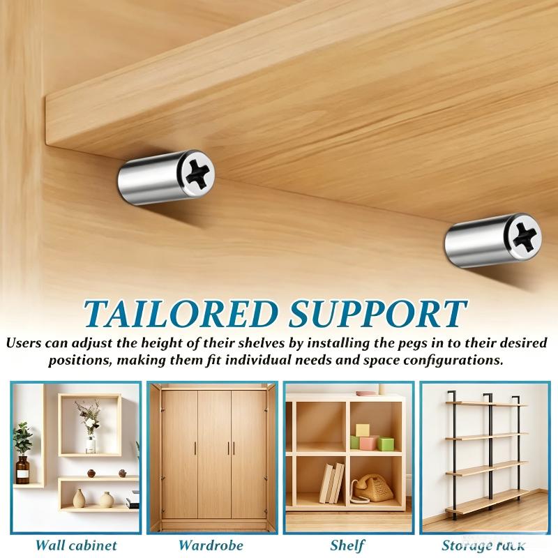 50Pcs Cross Self-Tapping Screw Partition Holder Screw Shelf Bracket Support With Non-Slip Sleeve