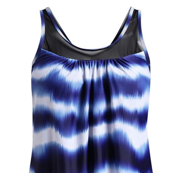 2Pcs/Set Summer Tankini Set Gradient Color Sling Tops High Waist Swimming Trunks