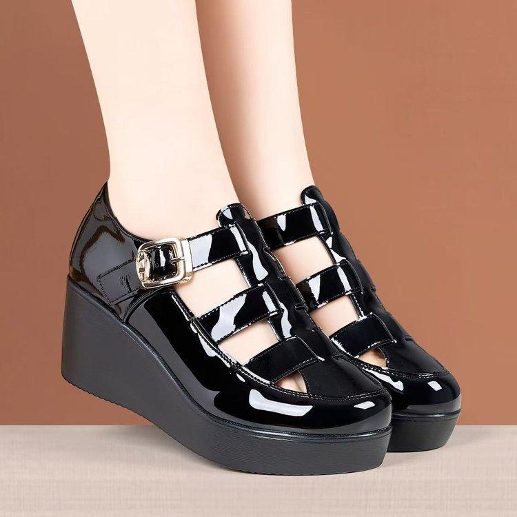 New Style Platform Sandals with Open Design, Breathable Thick-soled Women s Shoes 35 чёрный