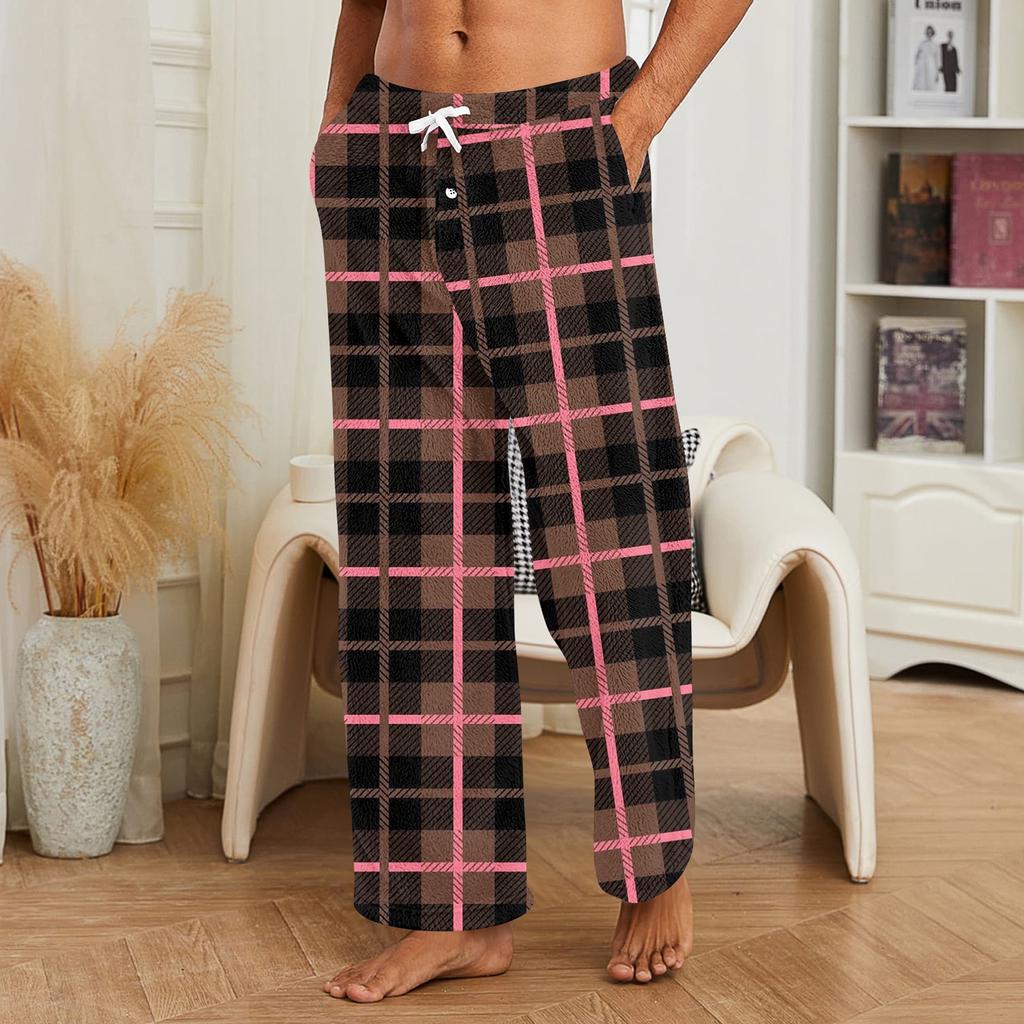 Men's Casual Printed Sleep Pants for Warm Loungewear At Home