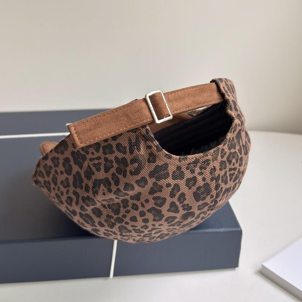 Flat Leopard Print Beret Vintage Painter Cap Fashion Leopard Newsboy Cap  Streetwear