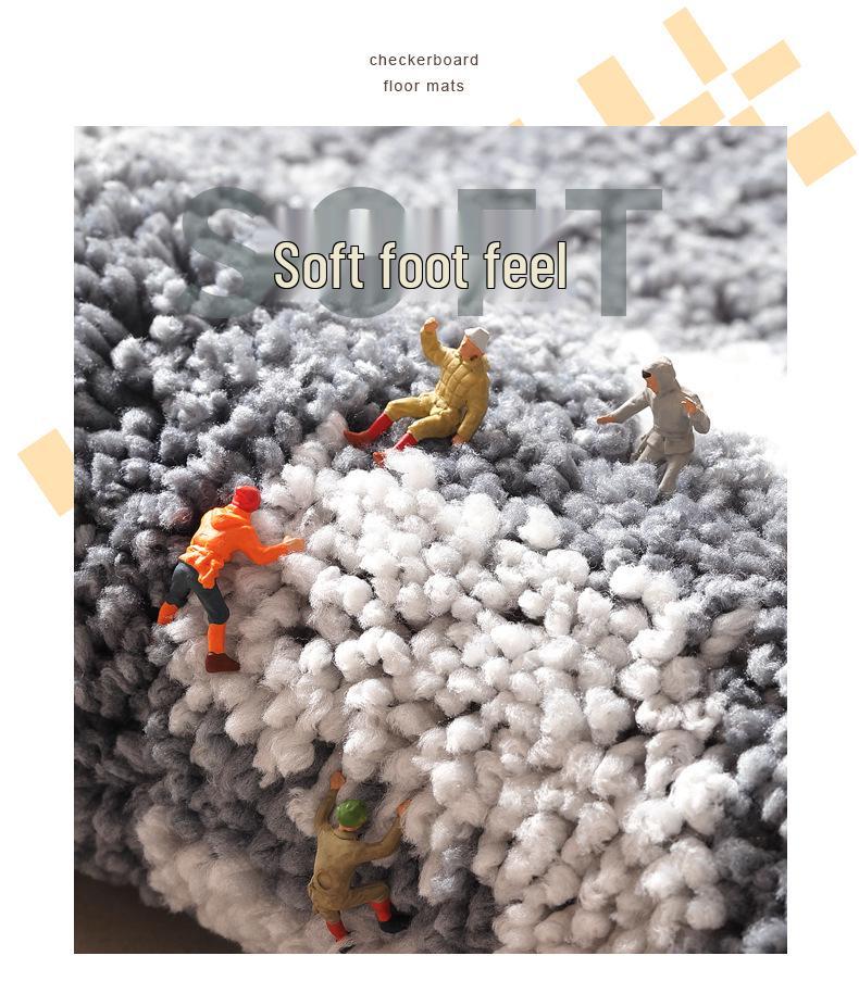 Checkered Bathroom Absorbent Anti-Slip Floor Mat