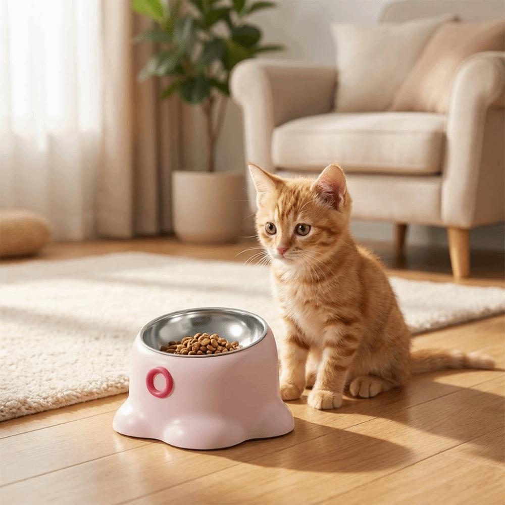 Anti-Tip Dog Food Bowl Elevated Design Cat Water Bowl Neck Protector Cat Bowls  Pet Drinking