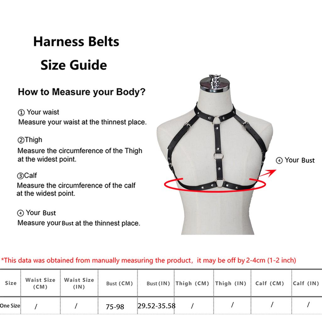 Women's Black Fashion PU Belt Leather Strap Binding Clothing Chest Strap Strap Gothic Clothing Accessories