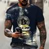 Men T-shirtSpring and Summer New Short-sleeved Bitcoin 3D Printed T-shirt Casual T-ShirtStreet Trend Oversized T-Shirt