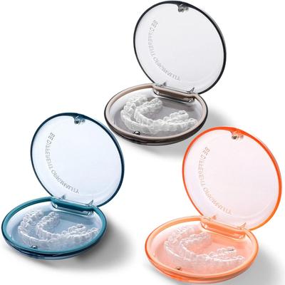 Retainer Case Odorless with Removable Seal Ring Large Teeth Night Guard Case Slim Aligner Case Holder for Teenage Adult