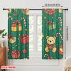Plane Printing Curtains Christmas Bears Festive Gifts Versatile Polyester Without Rod Art Deco Curtain Set Of 2 Contemporary Made Washable