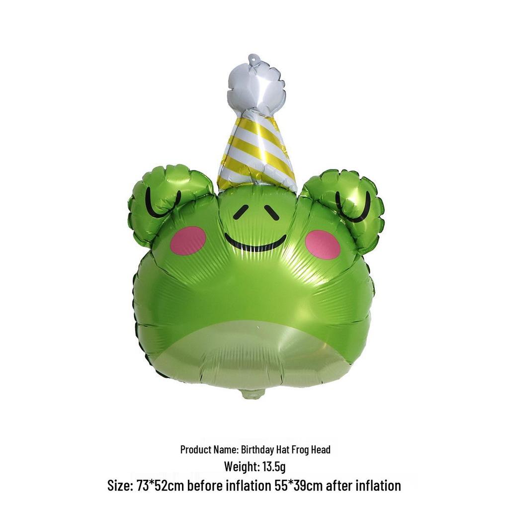 Animal-Themed Aluminum Foil Birthday Balloon Hat: Giraffe, Tiger, Bear, Frog, Sloth