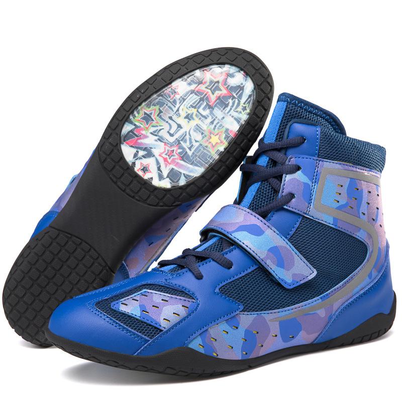 Zapatos de boxeo para hombres, zapatos de sanda de corte bajo, zapatos de entrenamiento de combate de corte alto, zapatos de lucha libre, botas largas, zapatos de boxeo para mujeres