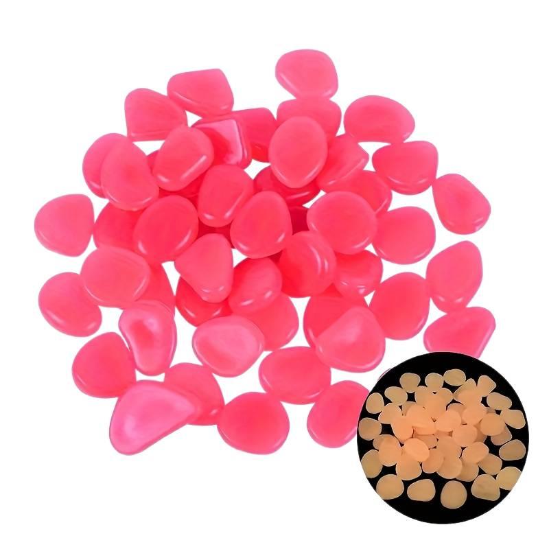

Colorful luminous plastic stones1000-2001pcsGlow In The Dark Pebbles Reusable Garden Landscape Wedding Party Festival Aquarium D 1001pcs рожевий