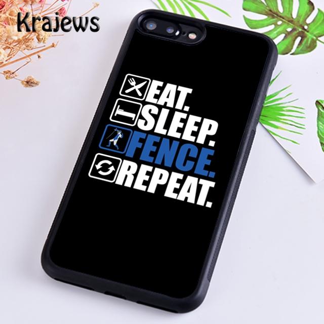 

Krajews Eat Sleep Fencing heartbeat Phone Case Cover For iPhone 17 Air 16 15 14 plus 11 12 13 pro max coque Fundas iPhone 13