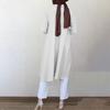Muslim Women's Lapel Wrap Button Placket Swallowtail Curved Hem Multicolor Long Sleeve Women's Shirt Dresses