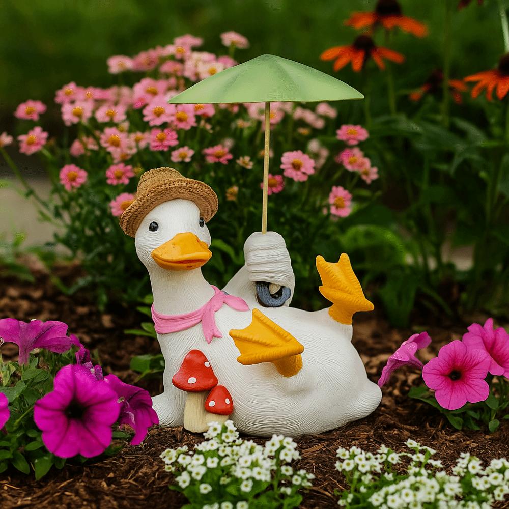 Simulated Duck Umbrella Ornament Handicraft Cartoon Resin Animal Sculpture  Children Girls Boys