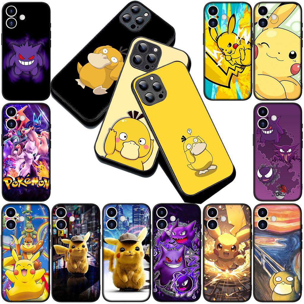 Funda de Teléfono P-Pokemons GO Gengar P-Pikachus Psyduck para Samsung Galaxy S25 S24 S23 FE Ultra Plus S7 Edge S25+ S23+ A56 5G