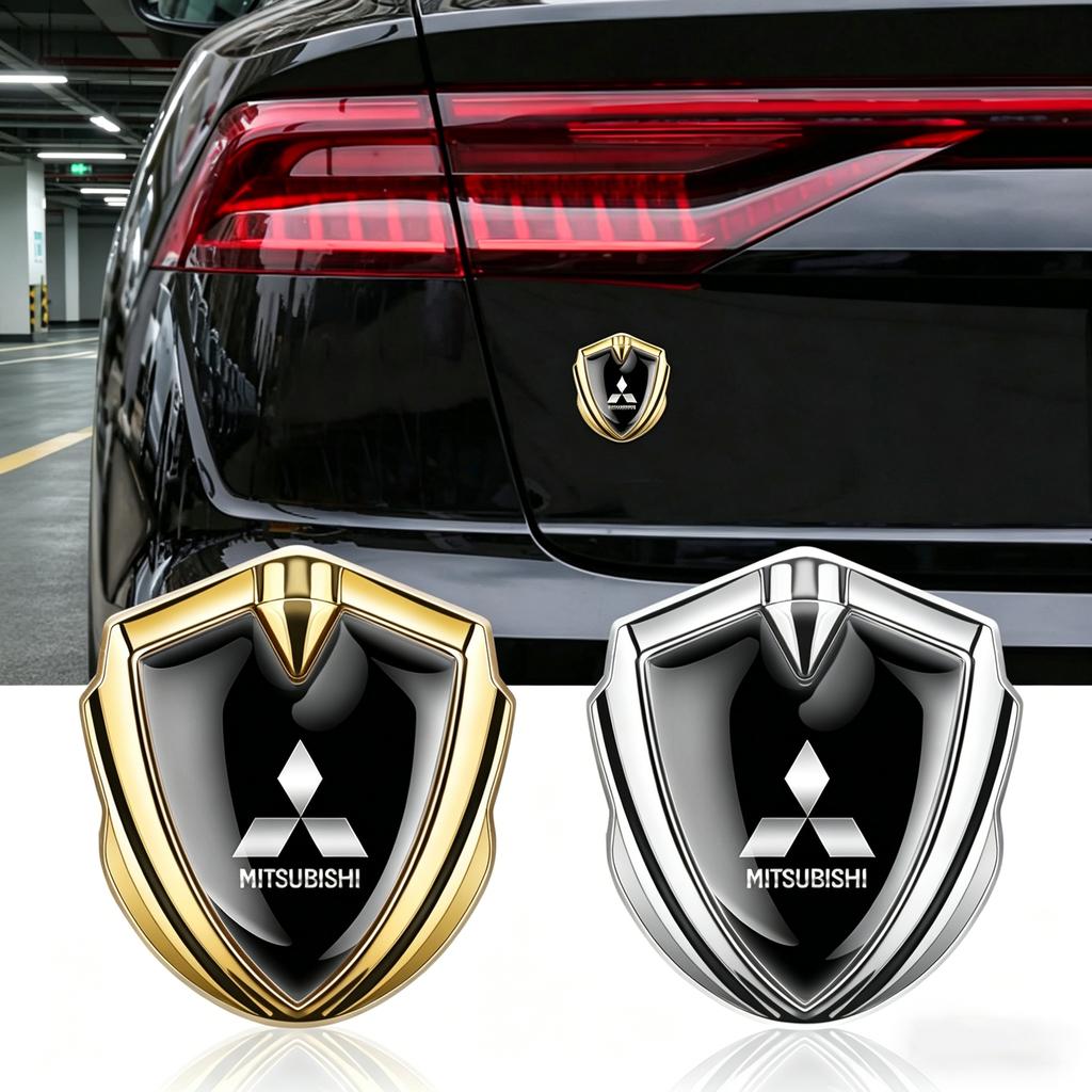 3D Metal Car Body Fender Stickers Window Rear Trunk Badge Decals Accessories For Mitsubishi 9 Ralliart X EX L200 Colt Outlander
