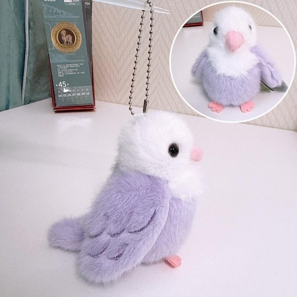 

Kawaii Backpacks Pendant Soft Cartoon Parrot Clap Circle Stuffed Animal Parrot Key Chain Slap Snap Wrap