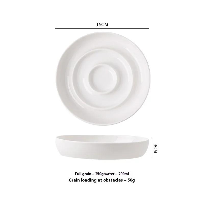 

Ceramic Pet Slow-Food Bowls And Plates Anti-Knock Cat Food Bowls To Protect Cervical Shelf Retractable Dog Basin Pet Supplie белый