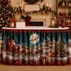 Wrinkle Free Table Cloth for Celebration Christmas Skirt 70.9×29.5 Inch Apron with Santa Gnome Reindeer Buffalo Reusable Cover Dining Plaid