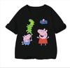2026 Summer Peppa Pig Cartoon Pattern 100 Cotton Printed TShirt Breathable LooseFitting Comfortable
