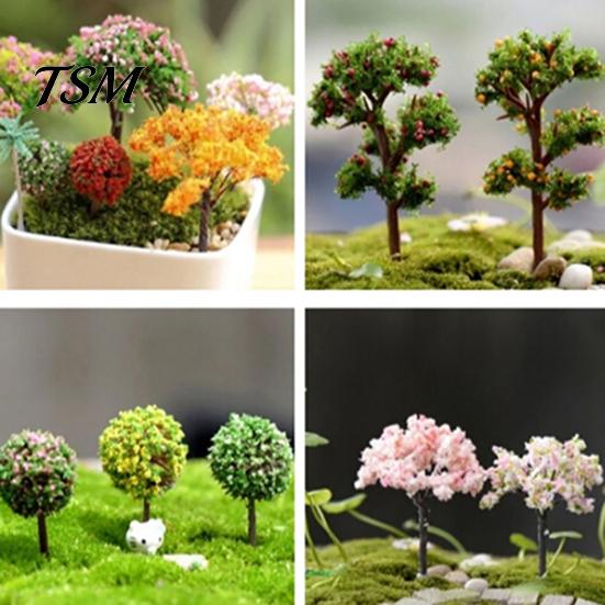 Ornament Plant Miniature Mini Different Shape Plastic Pots Fairy Metal Dollhouse Tree for Home Garden