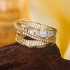 Exquisite Micro Pave AAA Cubic Zirconia Winding Rings for Women Multi Layer Sparkling Opening Finger Ring Party Daily Jewelry