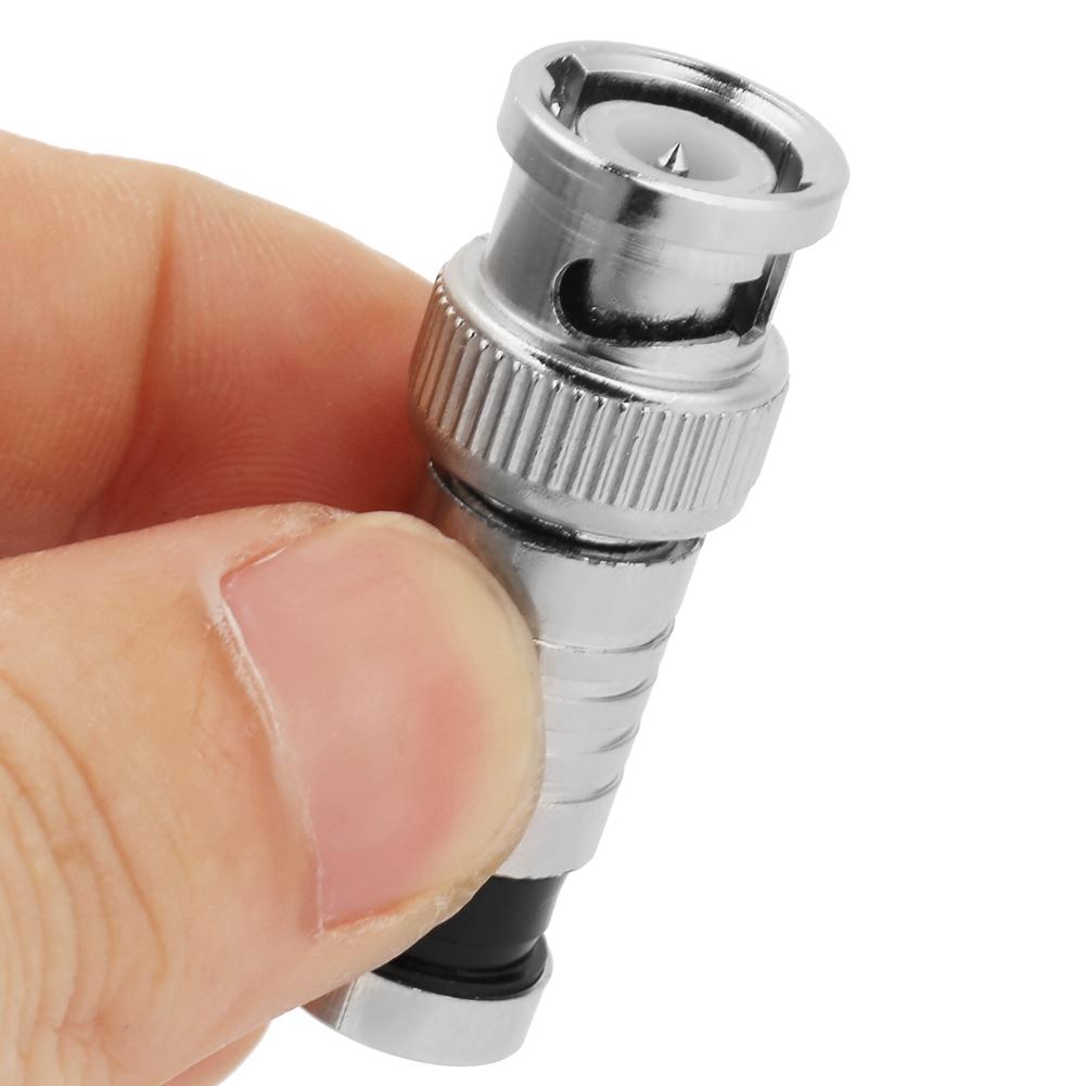 10pcs BNC Compression Male Connector FR Coaxial Q9 Adapter for RG59 CCTV Systems