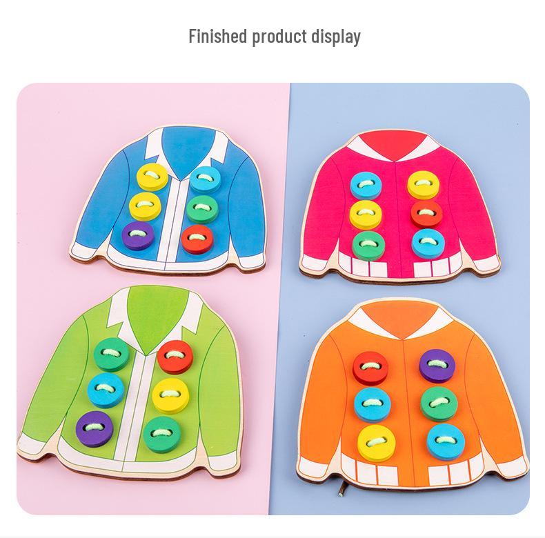 Cross-Border Children's Hand-Threading Button Game for Early Education and Pretend Play