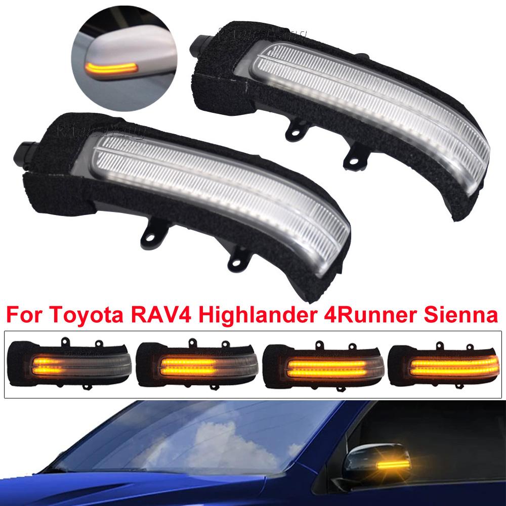 For TOYOTA 4Runner Estima Previa Rush SW4 Noah Voxy Vanguard Dynamic Amber LED Flashing Turn Signal Light Dynamic Crystal
