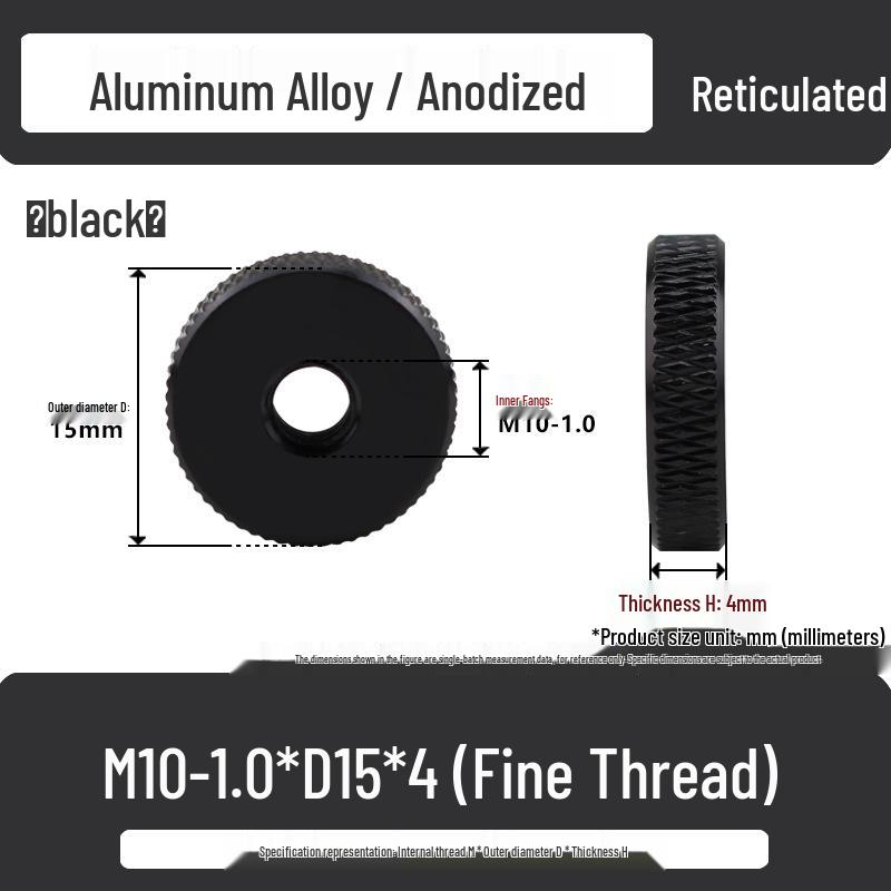 Aluminum Alloy Hand-Tightened Knurled Nut Adjustment Lock Gauge M3-M8