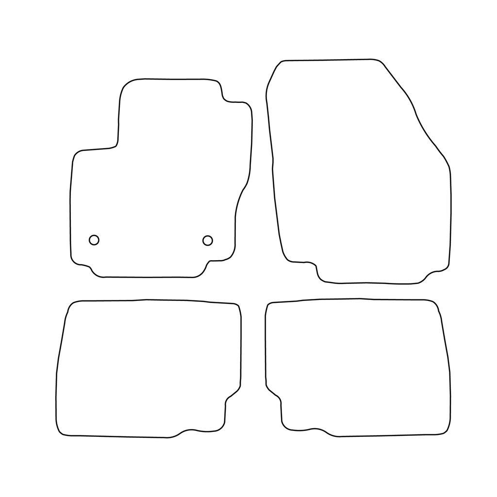 [Blm]Fo022 Blue - Set Of Velour Floor Mats To Fit Ford Mondeo Iv Lift 2011-2014 - Blue Trim