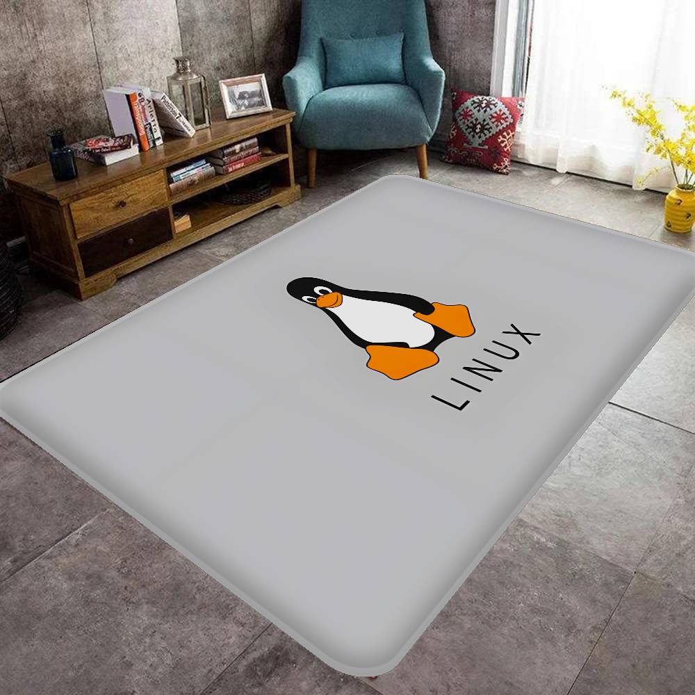 Linux Betriebssystem Tux Pinguin Anime Fußmatte Rechteckig Zuhause Weich Badezimmer Matte Eingangstür Innen Außen Matte Willkommen Fußmatte