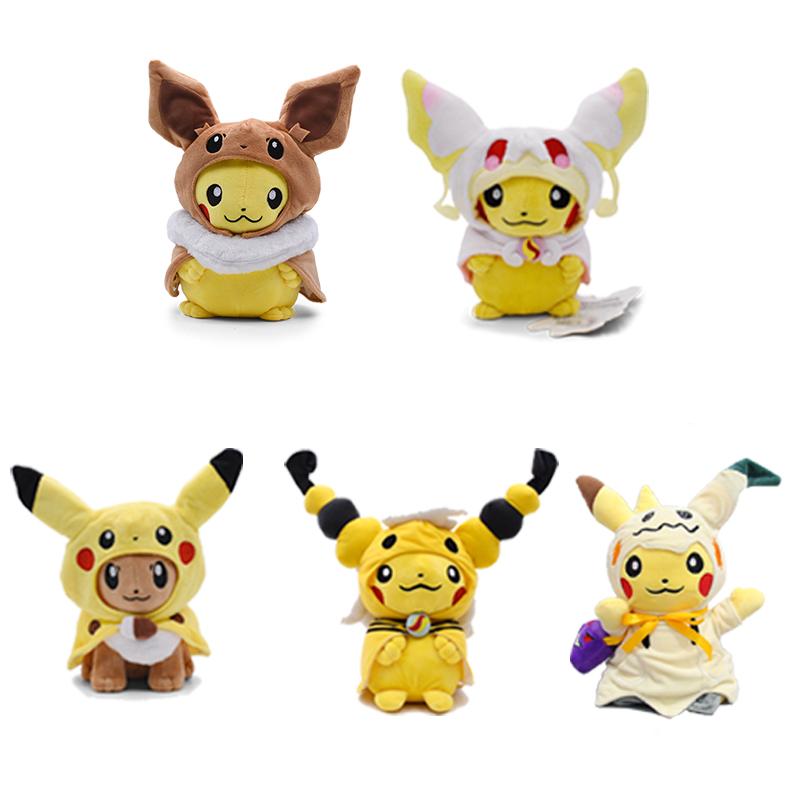 Pikachu Cosplay Toy Charizard Snorlax Garchomp Tyranitar Hydreigon Anime Eevee Lapras Stuffed Plush Morpeko Peluche Doll