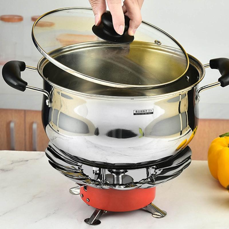 Portable Windproof Stove Stainless Steel Foldable Stove Furnace for Burner Outdoor Folding Metal Gas Stove Camping Tools