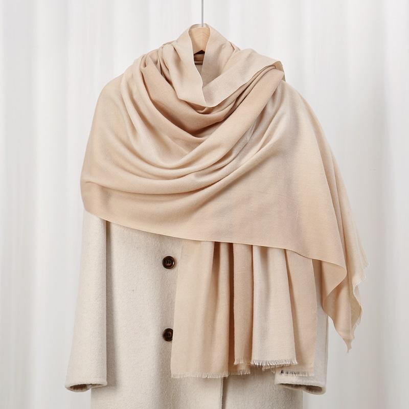Gradual change hand-painted skin-friendly velvet autumn and winter skin-friendly warm imitation cashmere printed scarf plain color gradual change