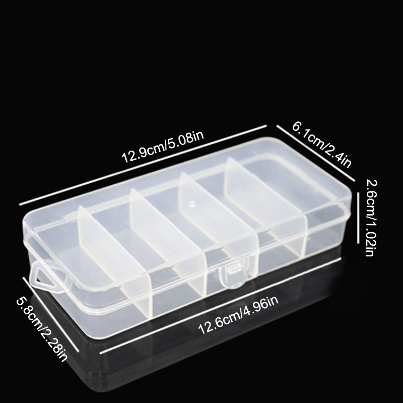 1Pc Single-Layer Five-Cell Rectangular Plastic Box Transparent Storage Box Bead Jewelry Container Jewelry Storage