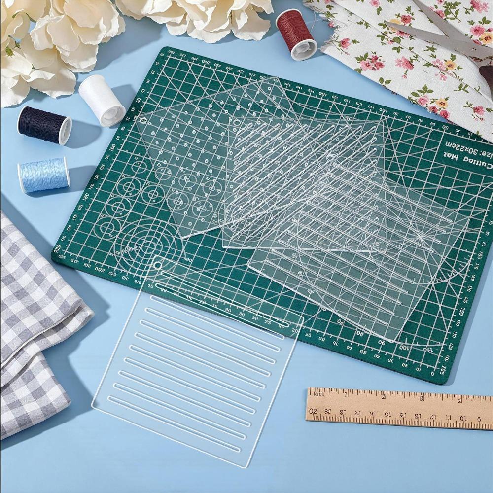 Acrylic Sashiko Stencil Template, Reusable Embroidery Guide for Hand Quilting and Pattern Transfer
