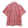 Reyn Spooner 80s Vintage Gold Tag Reverse Print Flag Pattern Short Sleeve Aloha Shirt Women Used