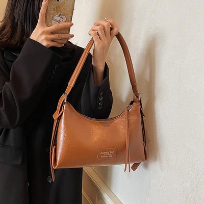 Einfache Umhängetaschen mit Buchstaben für Damen, trendige, große Kapazität, vielseitige Freizeittaschen, Herbst/Winter, Umhängetasche aus PU-Leder