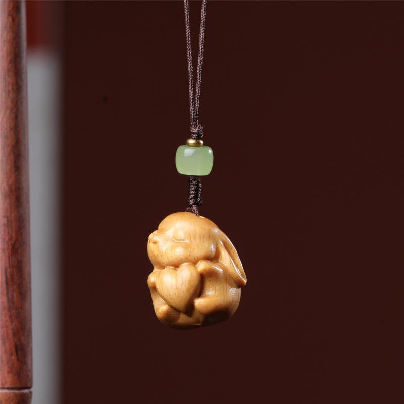 

Zodiac Rabbit Heart Phone Charm Pendant Ornament - Wenwan Accessories Gift